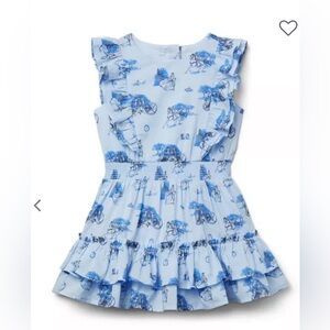 Cinderella Print Smocked Ruffle Dress